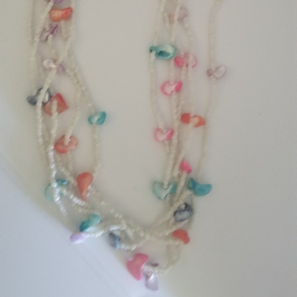 Vintage Multi-Strand shelled bead necklace